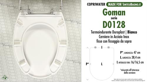 WC-Seat for wc DISABLED. GOMAN D0128. Type DEDICATED. Duroplast
