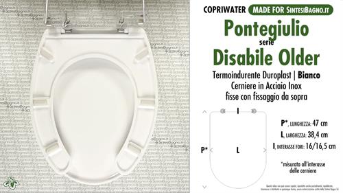 WC-Seat for wc DISABLED. PONTE GIULIO DISABILE OLDER. Type DEDICATED. Duroplast
