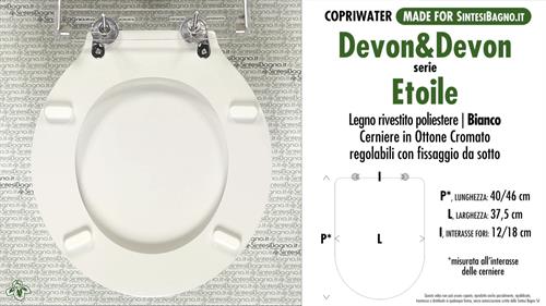 WC-Seat MADE for wc ETOILE DEVON&DEVON Model. Type DEDICATED. Wood Covered