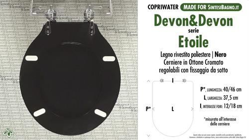 WC-Seat MADE for wc ETOILE DEVON&DEVON Model. BLACK. Type DEDICATED