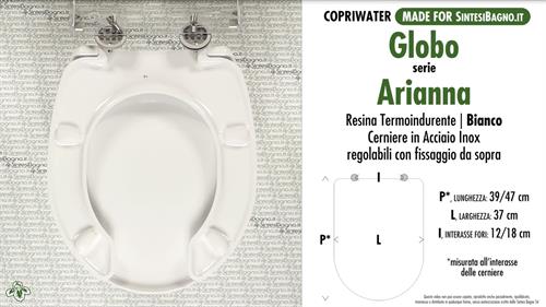 WC-Seat for wc DISABLED. GLOBO ARIANNA. Type DEDICATED. Duroplast