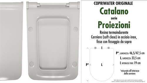 Abattant wc PROIEZIONI CATALANO modèle. Type ORIGINAL. Duroplast. SOFT CLOSE