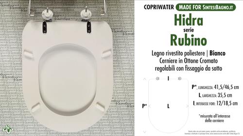 WC-Sitz MADE für wc RUBINO/HIDRA Modell. Typ GEWIDMETER. Polyester mit holzkern