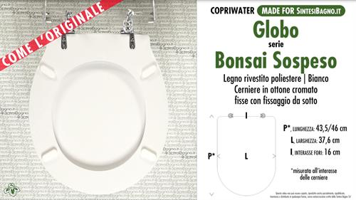 Abattant wc MADE pour BONSAI SOSPESO GLOBO modèle. Type DÉDIÉ. Bois recouvert
