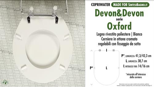 WC-Sitz MADE für wc OXFORD DEVON&DEVON Modell. Typ GEWIDMETER