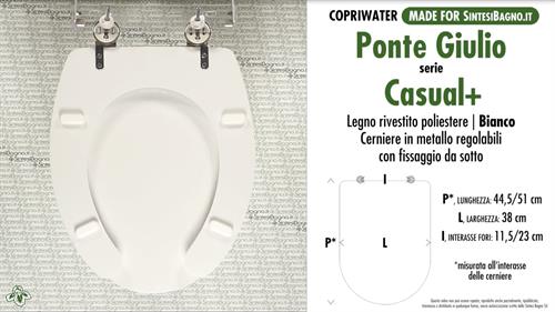 WC-Seat for wc DISABLED. PONTE GIULIO DISABILE CASUAL+. Type DEDICATED