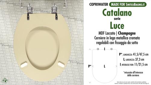 WC-Seat MADE for wc LUCE CATALANO Model. CHAMPAGNE. Type COMPATIBILE