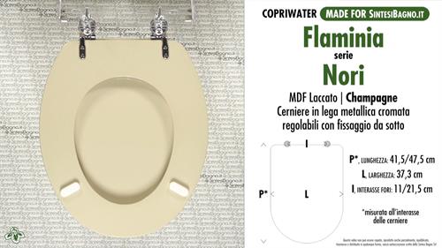 Abattant wc MADE pour NORI FLAMINIA modèle. CHAMPAGNE. Type COMPATIBILE