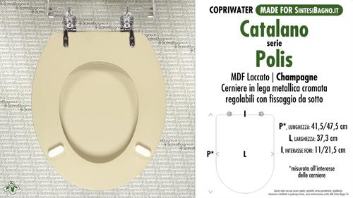 Abattant wc MADE pour POLIS CATALANO modèle. CHAMPAGNE. Type COMPATIBILE