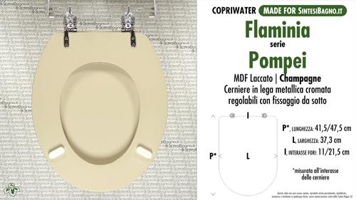 Abattant wc MADE pour POMPEI FLAMINIA modèle. CHAMPAGNE. Type COMPATIBILE