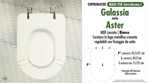 WC-Seat MADE for wc ASTER GALASSIA Model. Type COMPATIBILE. MDF lacquered