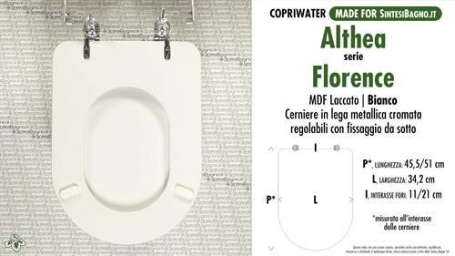 WC-Seat MADE for wc FLORENCE ALTHEA Model. Type COMPATIBILE. MDF lacquered