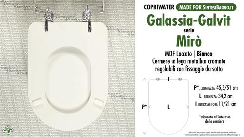 Abattant wc MADE pour MIRO' GALASSIA modèle. Type COMPATIBILE. MDF laqué