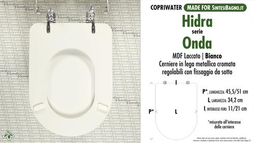 Abattant wc MADE pour ONDA HIDRA modèle. Type COMPATIBILE. MDF laqué