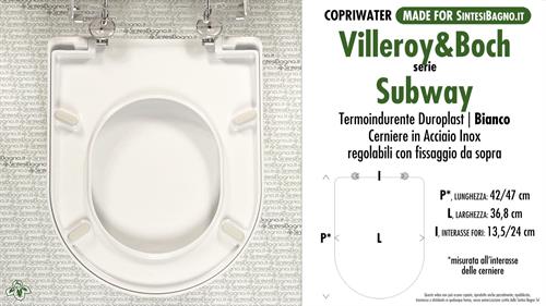 WC-Seat MADE for wc SUBWAY VILLEROY&BOCH model. Type DEDICATED. Thermosetting
