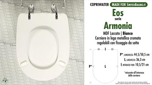 Abattant wc MADE pour ARMONIA EOS modèle. Type COMPATIBILE. MDF laqué