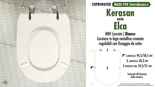 WC-Seat MADE for wc ELCA KERASAN Model. Type COMPATIBILE. MDF lacquered