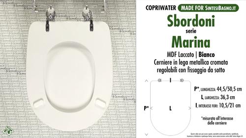 Abattant wc MADE pour MARINA SBORDONI modèle. Type COMPATIBILE. MDF laqué