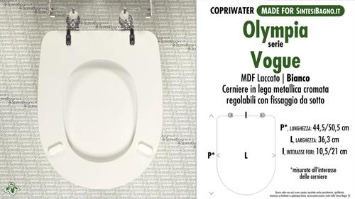 WC-Sitz MADE für wc VOGUE OLYMPIA Modell. Typ COMPATIBILE. MDF lackiert
