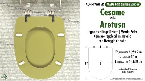 WC-Seat MADE for wc ARETUSA/CESAME Model. FERN. Type DEDICATED. Wood Covered
