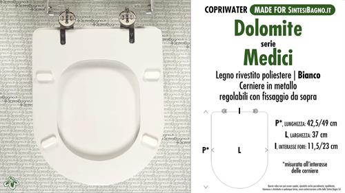 WC-Seat MADE for wc MEDICI DOLOMITE Model. Type DEDICATED. Wood Covered
