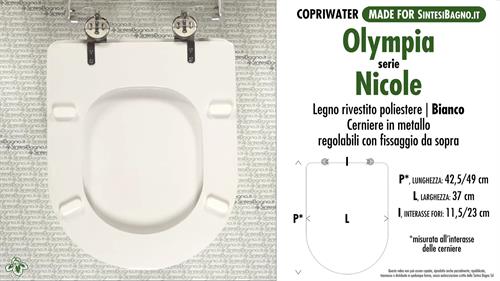 WC-Sitz MADE für wc NICOLE OLYMPIA Modell. Typ GEWIDMETER