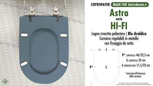 WC-Sitz MADE für wc HI-FI ASTRA Modell. HERALDIC BLUE. Typ GEWIDMETER