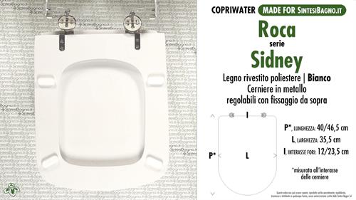 WC-Sitz MADE für wc SIDNEY ROCA Modell. Typ GEWIDMETER. Polyester mit holzkern