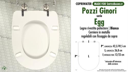 WC-Seat MADE for wc EGG POZZI GINORI Model. Type DEDICATED. Wood Covered
