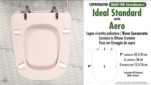 WC-Seat MADE for wc AERO IDEAL STANDARD Model. WHISPERED PINK. Type DEDICATED