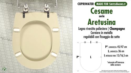 WC-Sitz MADE für wc ARETUSINA CESAME Modell. CHAMPAGNE. Typ GEWIDMETER