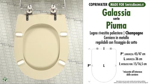 WC-Sitz MADE für wc PIUMA GALASSIA Modell. CHAMPAGNE. Typ GEWIDMETER