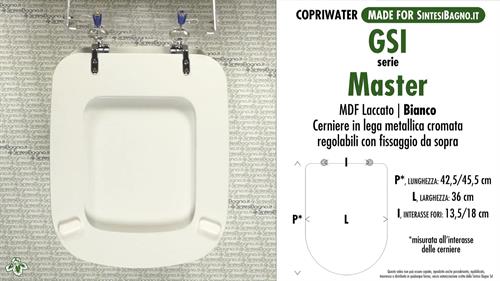 COPRIWATER per wc MASTER. GSI. Ricambio COMPATIBILE. MDF laccato