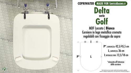Abattant wc MADE pour GOLF DELTA modèle. Type COMPATIBILE. MDF laqué