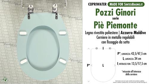 WC-Sitz MADE für wc PIE' PIEMONTE PIEMONTESINA POZZI GINORI Modell. BLUE MALDIVE