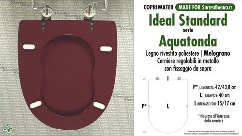 Abattant wc MADE pour AQUATONDA IDEAL STANDARD modèle. GRENADE. Type DÉDIÉ