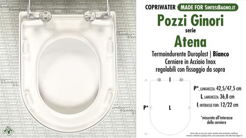 Abattant wc MADE pour ATENA POZZI GINORI modèle. Type COMPATIBLE. Duroplast