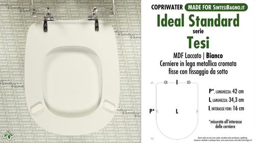 WC-Seat MADE for wc TESI IDEAL STANDARD Model. Type COMPATIBILE. MDF lacquered