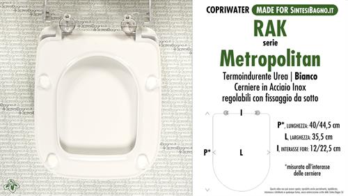 WC-Seat MADE for wc METROPOLITAN RAK model. PLUS Quality. Duroplast