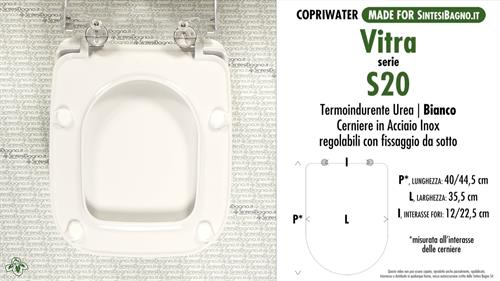 Abattant wc MADE pour S20 VITRA modèle. PLUS Quality. Duroplast