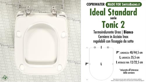 WC-Seat MADE for wc TONIC 2 IDEAL STANDARD model. PLUS Quality. Duroplast