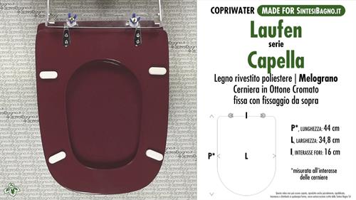 WC-Seat MADE for wc CAPELLA/LAUFEN Model. POMEGRANATE. Type DEDICATED