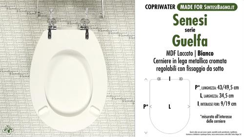 WC-Seat MADE for wc GUELFA SENESI Model. Type COMPATIBILE. MDF lacquered