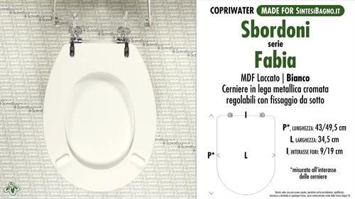 Abattant wc MADE pour FABIA SBORDONI modèle. Type COMPATIBILE. MDF laqué