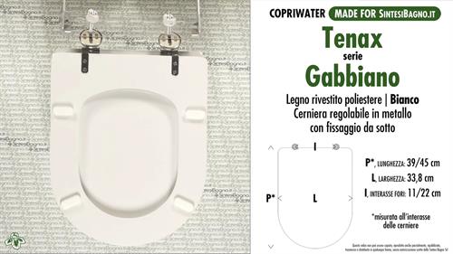 Abattant wc MADE pour GABBIANO TENAX modèle. Type DÉDIÉ. Bois recouvert