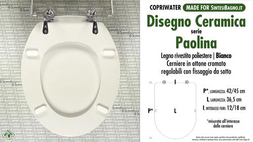 WC-Seat MADE for wc PAOLINA DISEGNO CERAMICA Model. Type DEDICATED. Wood Covered