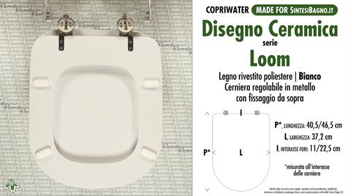 WC-Seat MADE for wc LOOM DISEGNO CERAMICA Model. Type DEDICATED. Wood Covered