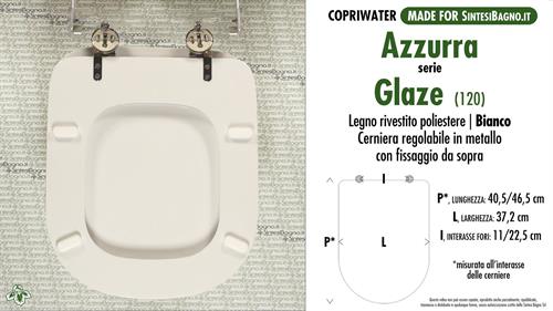 WC-Seat MADE for wc GLAZE (120) AZZURRA Model. Type DEDICATED. Wood Covered