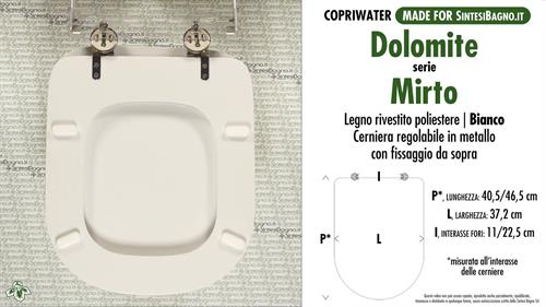 WC-Seat MADE for wc MIRTO DOLOMITE Model. Type DEDICATED. Wood Covered