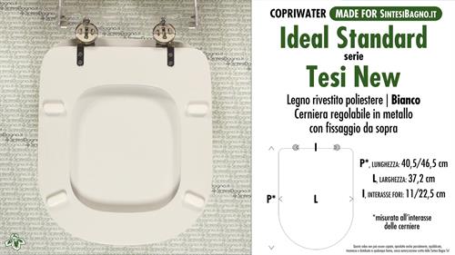WC-Seat MADE for wc TESI NEW IDEAL STANDARD Model. Type DEDICATED. Wood Covered